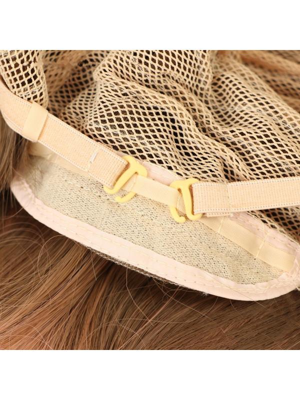 Парик искусственный, с чёлкой, имитация кожи, 60 см, цвет русый/пепельно-розовый