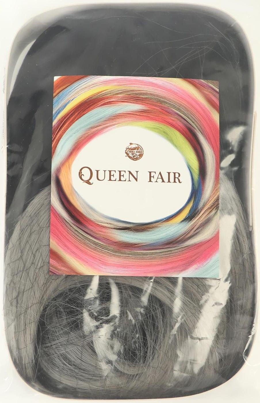 Парик искусственный, с чёлкой, имитация кожи, 60 см, цвет чёрный/пепельный