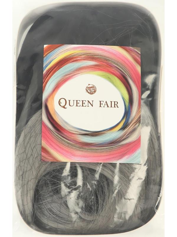 Парик искусственный, с чёлкой, имитация кожи, 60 см, цвет чёрный/пепельный