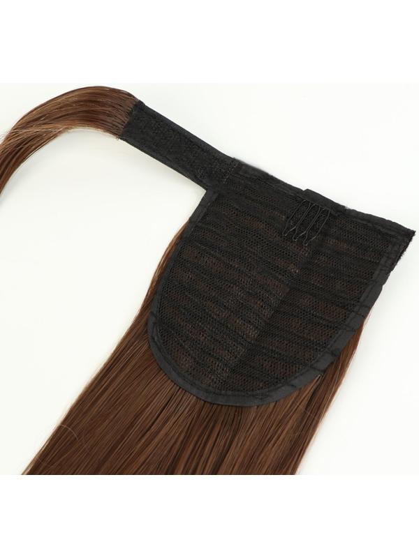 Хвост накладной, прямой волос, на резинке, 60 см, 100 гр, цвет омбре русый/блонд