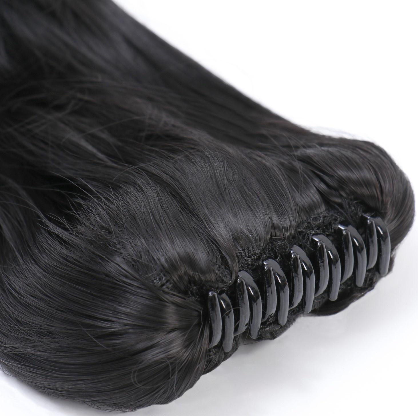 Хвост накладной, волнистый волос, на крабе, 40 см, 150 гр, цвет чёрный(#HTY4В)