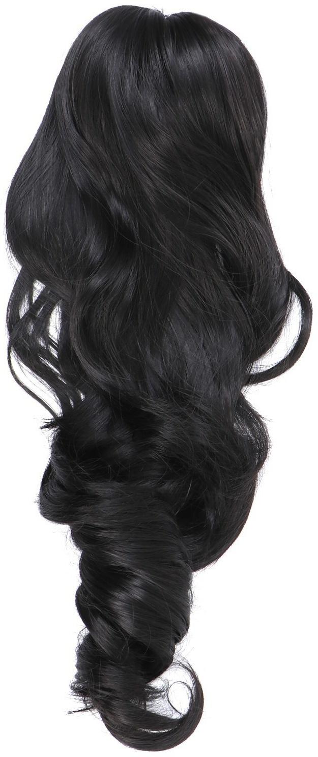 Хвост накладной, волнистый волос, на крабе, 40 см, 150 гр, цвет чёрный(#HTY4В)