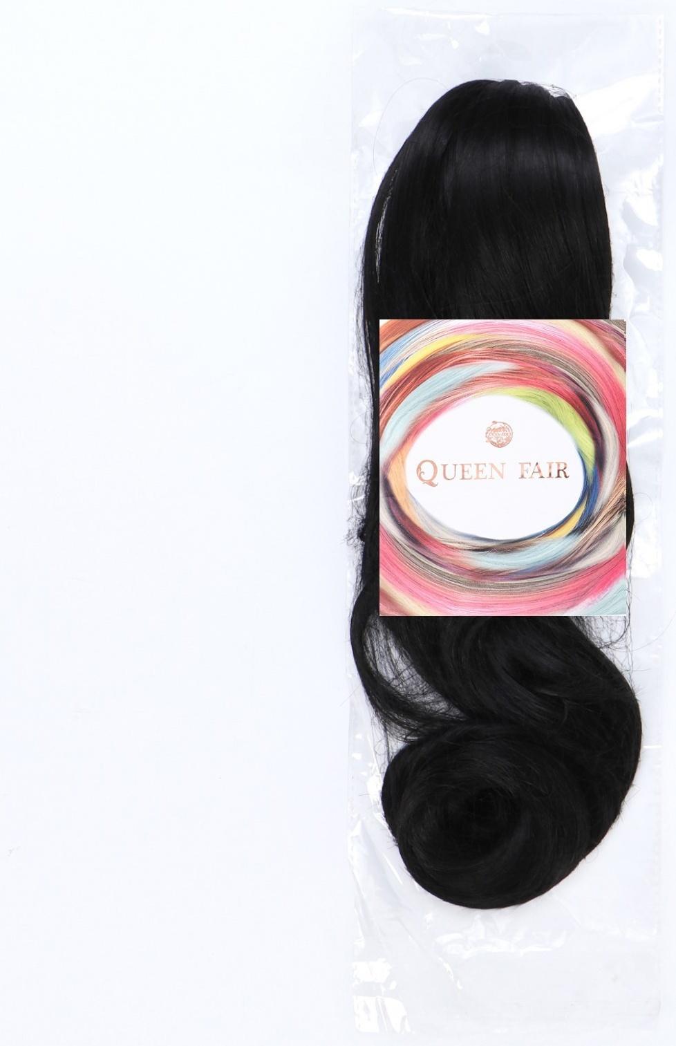 Хвост накладной, волнистый волос, на крабе, 40 см, 150 гр, цвет чёрный(#HTY4В)