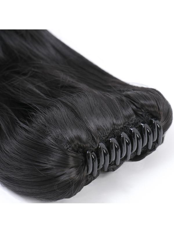 Хвост накладной, волнистый волос, на крабе, 40 см, 150 гр, цвет чёрный(#HTY4В)