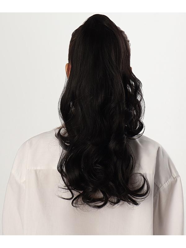 Хвост накладной, волнистый волос, на крабе, 40 см, 150 гр, цвет чёрный(#HTY4В)