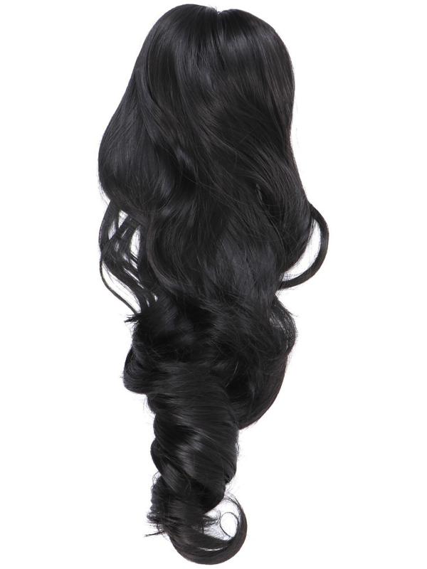 Хвост накладной, волнистый волос, на крабе, 40 см, 150 гр, цвет чёрный(#HTY4В)