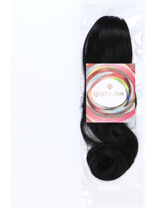 Хвост накладной, волнистый волос, на крабе, 40 см, 150 гр, цвет чёрный(#HTY4В)