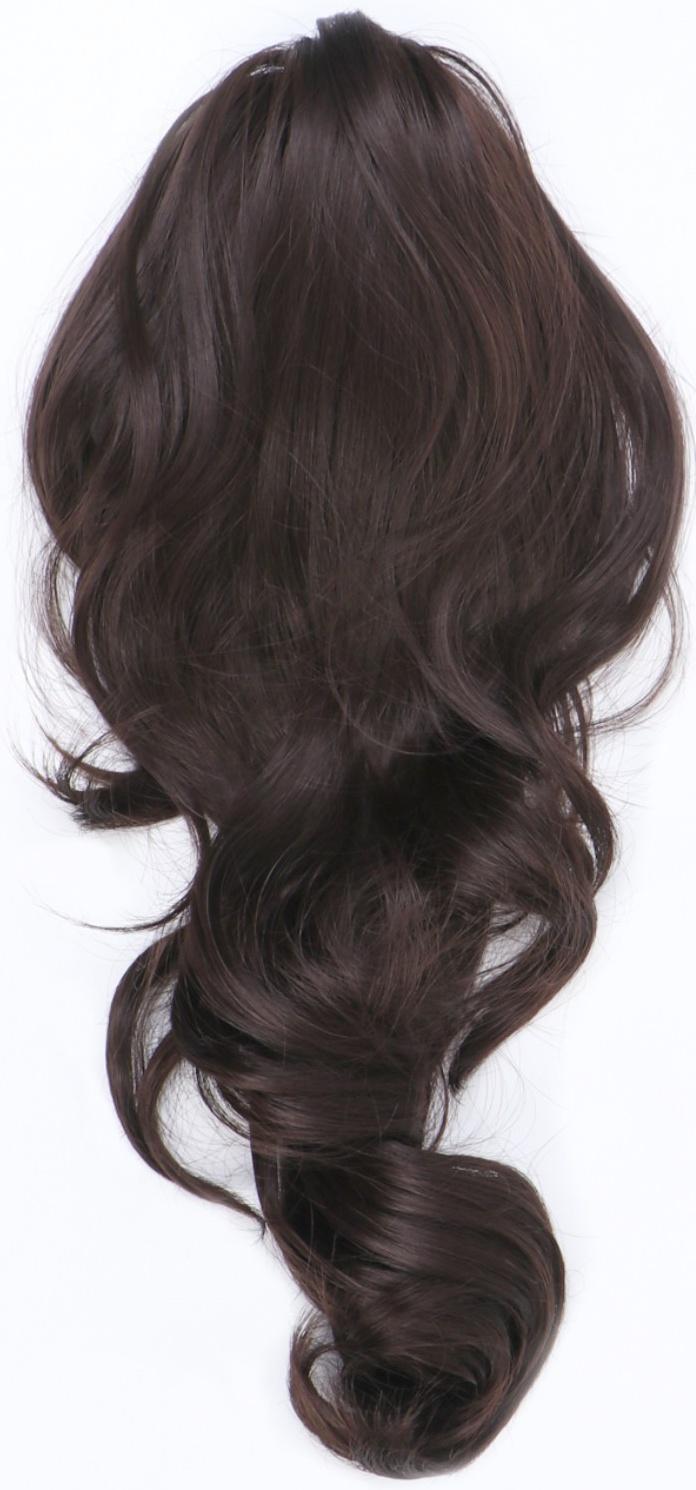 Хвост накладной, волнистый волос, на крабе, 40 см, 150 гр, цвет каштановый(#HTY4А)