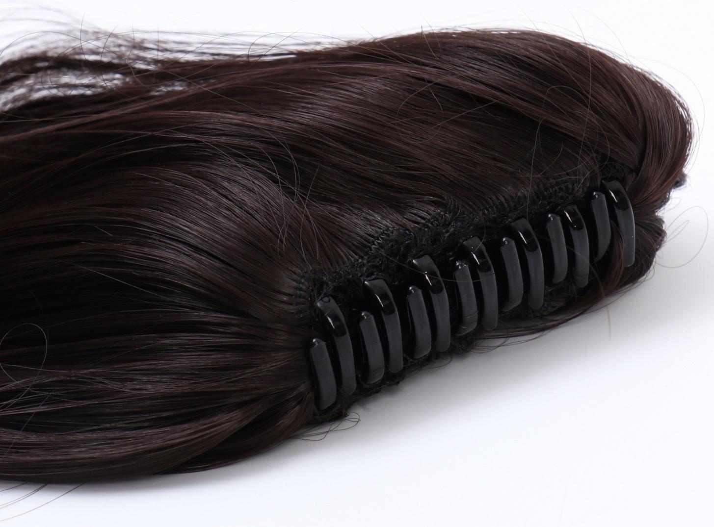 Хвост накладной, волнистый волос, на крабе, 40 см, 150 гр, цвет каштановый(#HTY4А)