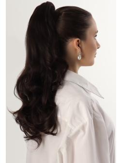 Хвост накладной, волнистый волос, на крабе, 40 см, 150 гр, цвет каштановый(#HTY4А)