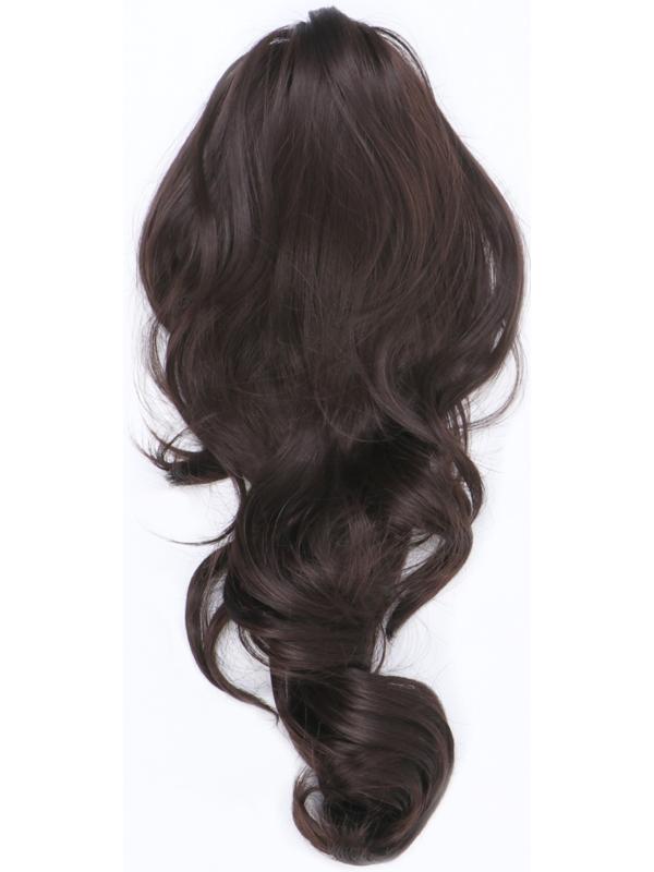 Хвост накладной, волнистый волос, на крабе, 40 см, 150 гр, цвет каштановый(#HTY4А)