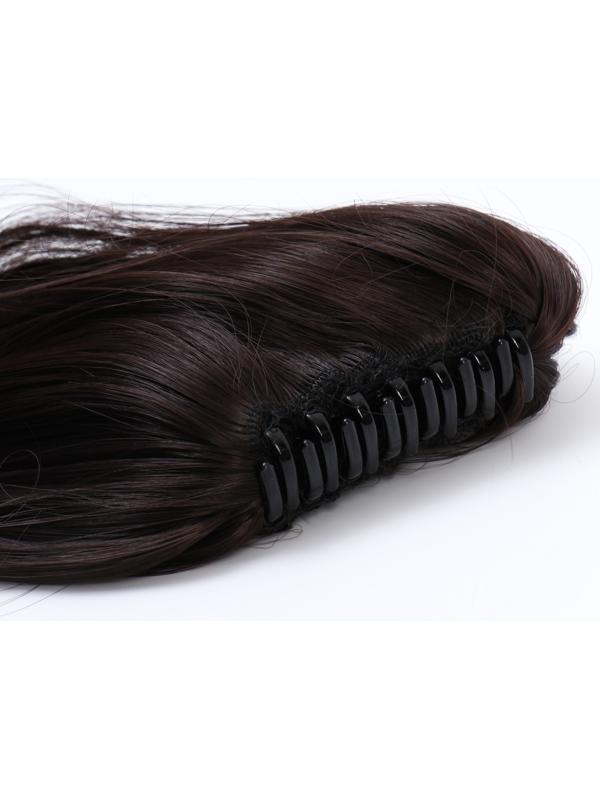 Хвост накладной, волнистый волос, на крабе, 40 см, 150 гр, цвет каштановый(#HTY4А)