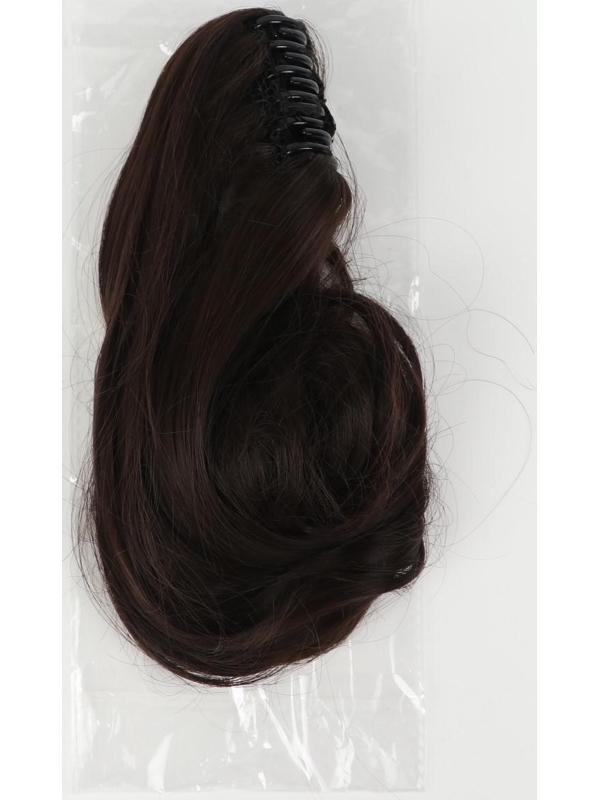 Хвост накладной, волнистый волос, на крабе, 40 см, 150 гр, цвет каштановый(#HTY4А)