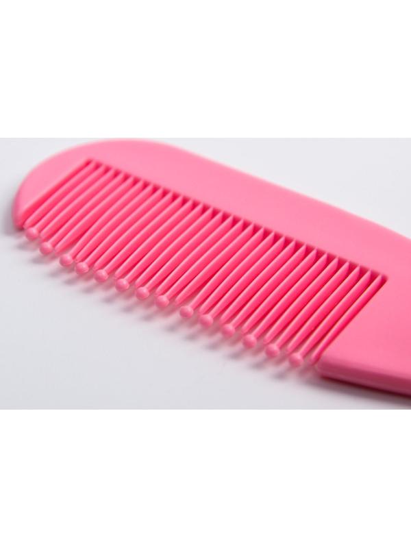 Набор для ухода за волосами: расческа и щетка, «Мишка», цвет розовый