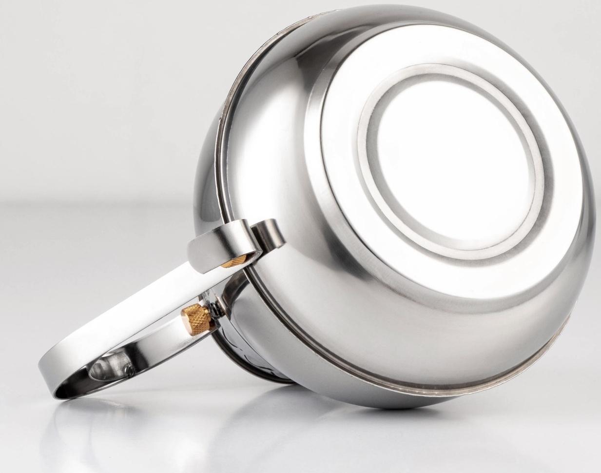 Чайник заварочный из нержавеющей стали «Леранс», 800 мл, металлическое сито, цвет хромированный