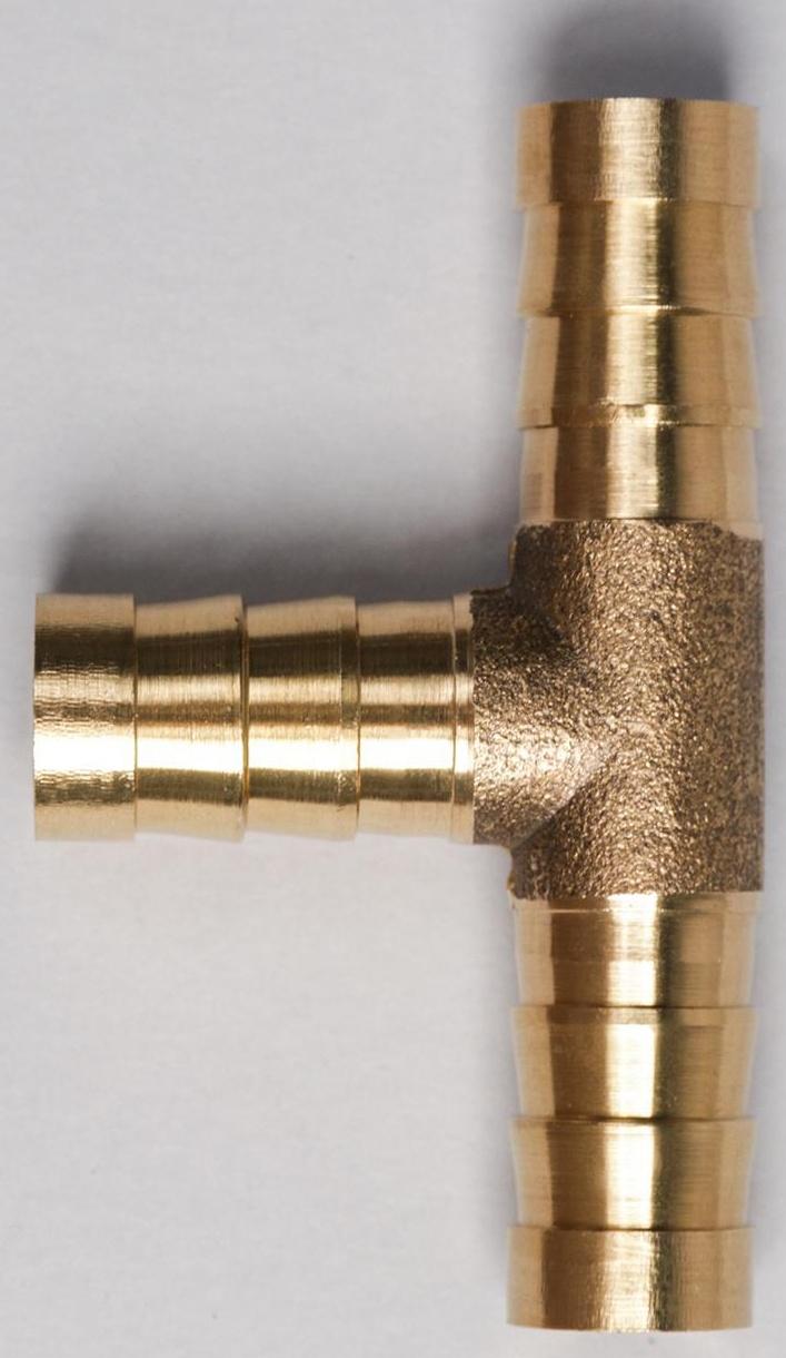 Тройник латунный на трубку, d=10 мм