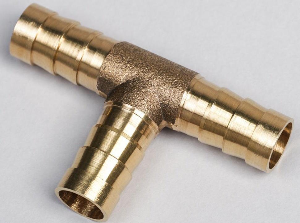 Тройник латунный на трубку, d=10 мм