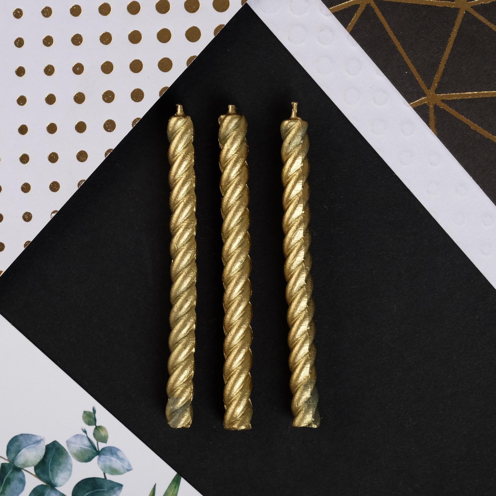 Набор свечей в торт ,золотые, 16 шт.