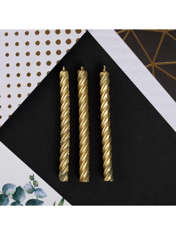 Набор свечей в торт ,золотые, 16 шт.