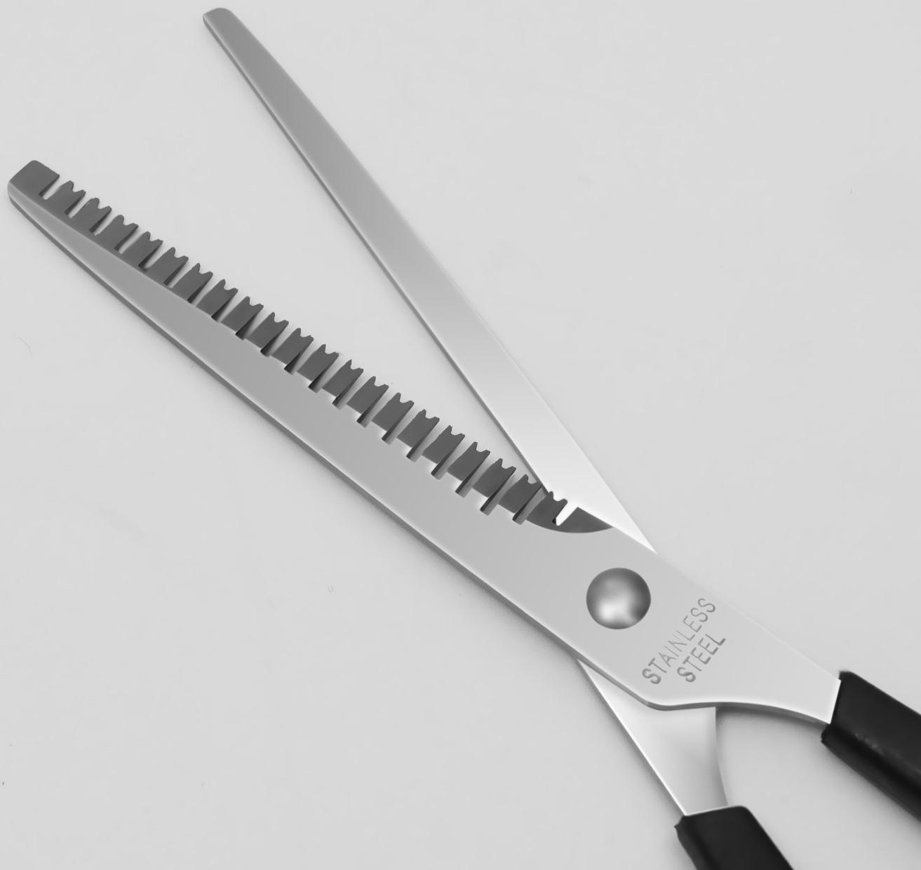 Ножницы филировочные с упором, лезвие — 6 см, цвет чёрный