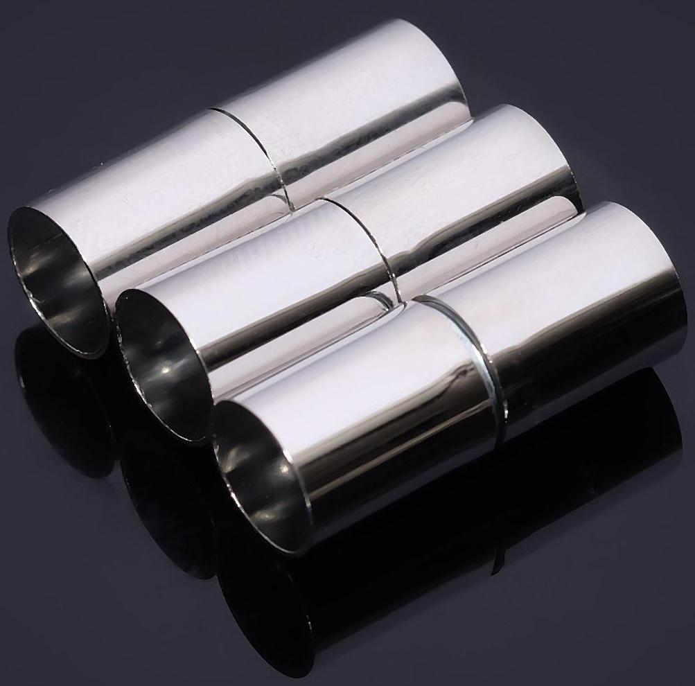 Замок-концевик магнитный, L=20мм, вн.D=7мм, (набор 3шт), цвет серебро