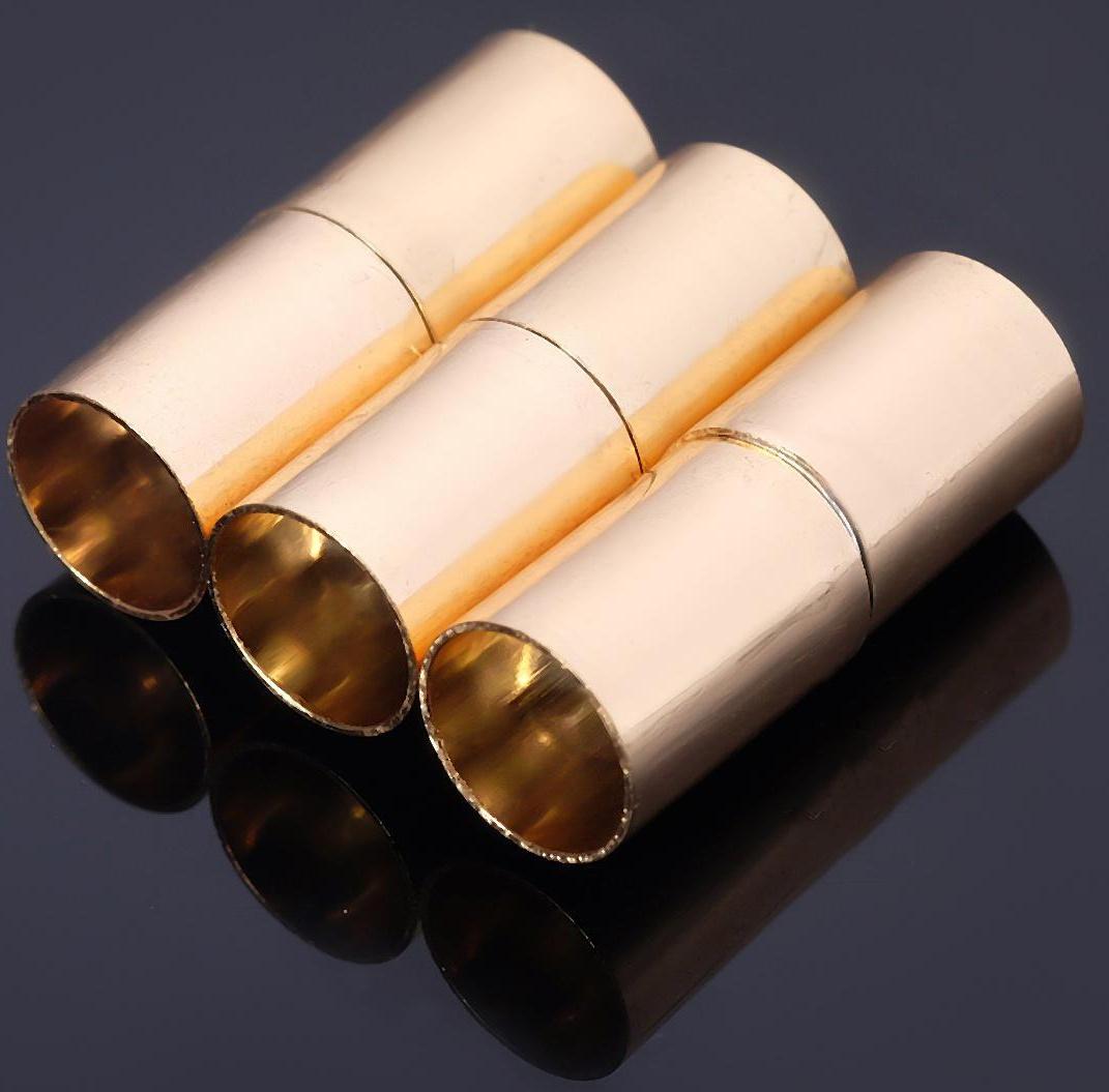 Замок-концевик магнитный, L=20мм, вн.D=7мм, (набор 3шт), цвет золото