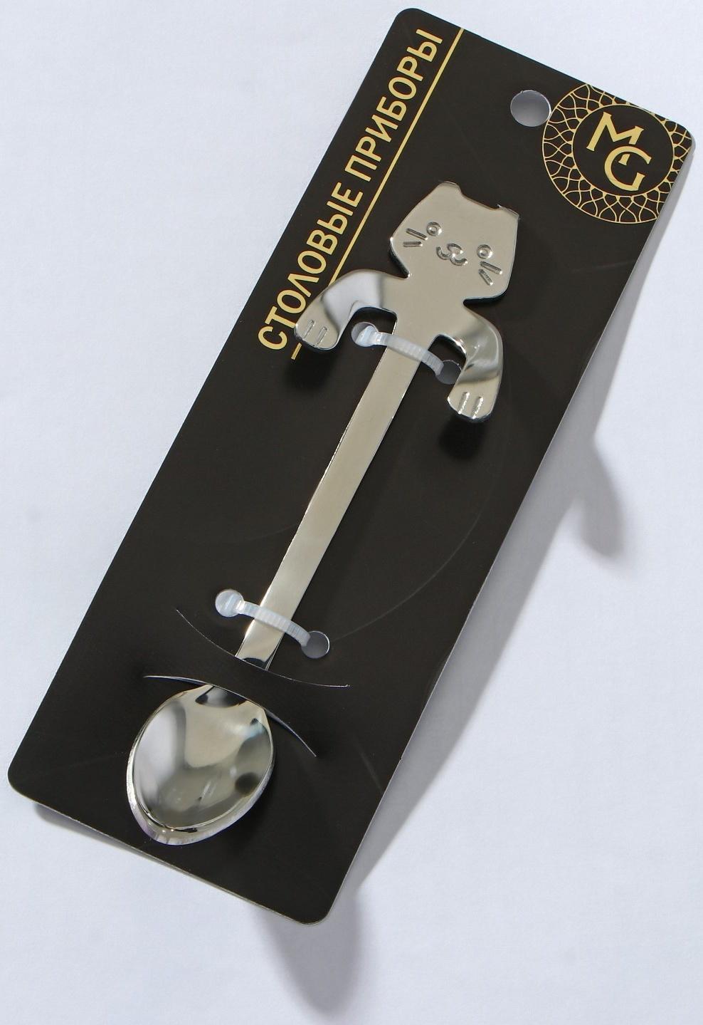 Ложка чайная из нержавеющей стали Magistro «Котик», длина 11,5 см, цвет серебряный