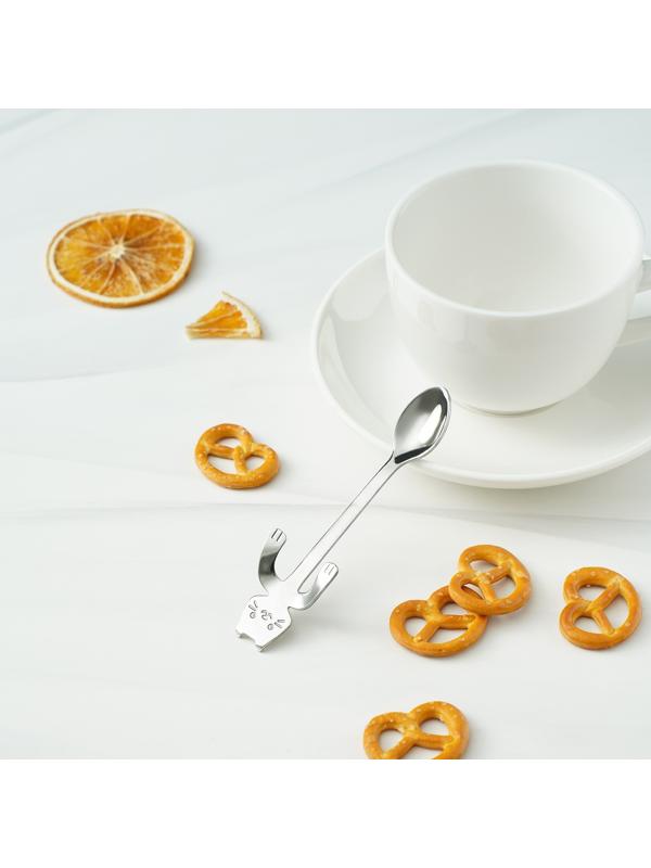 Ложка чайная из нержавеющей стали Magistro «Котик», длина 11,5 см, цвет серебряный