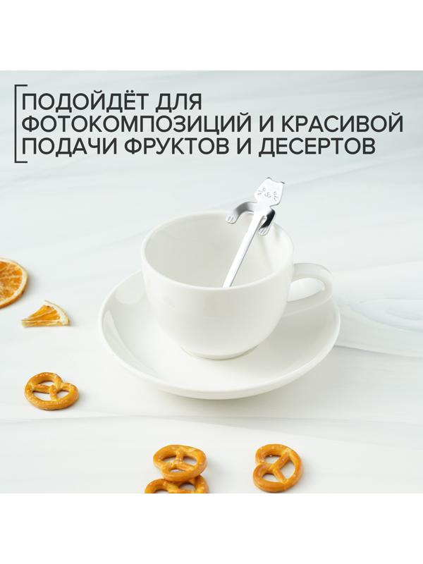 Ложка чайная из нержавеющей стали Magistro «Котик», длина 11,5 см, цвет серебряный