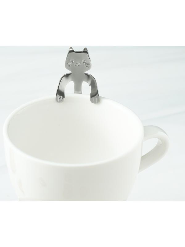 Ложка чайная из нержавеющей стали Magistro «Котик», длина 11,5 см, цвет серебряный