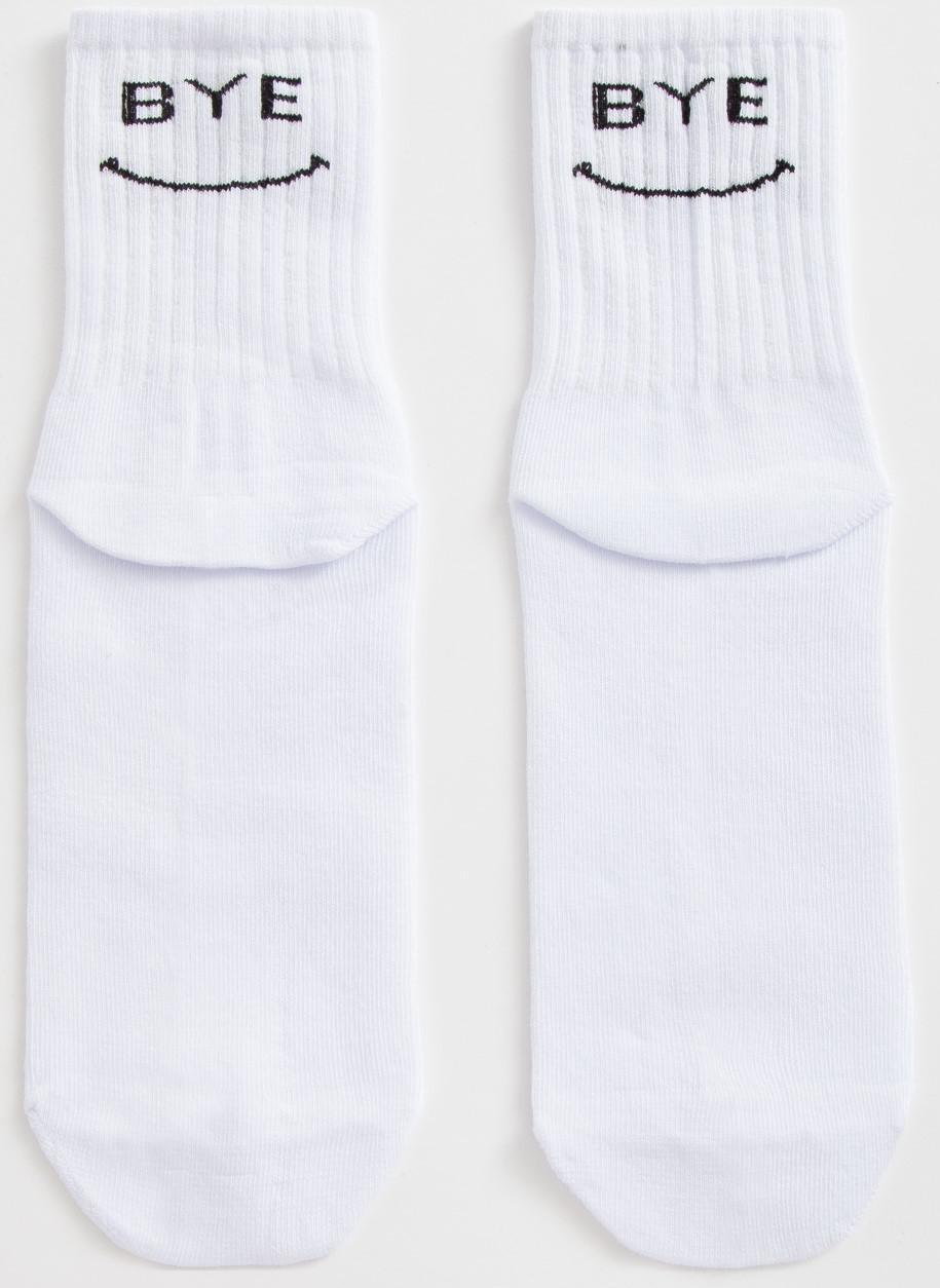 Носки мужские MINAKU «Hi-Bye», цвет белый, размер 42-43 (27 см)