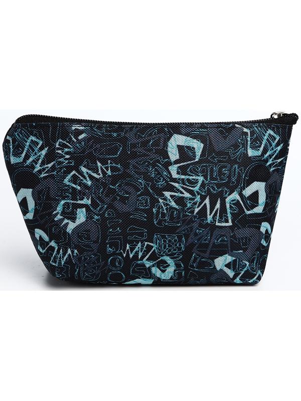 Косметичка, отдел на молнии, цвет синий