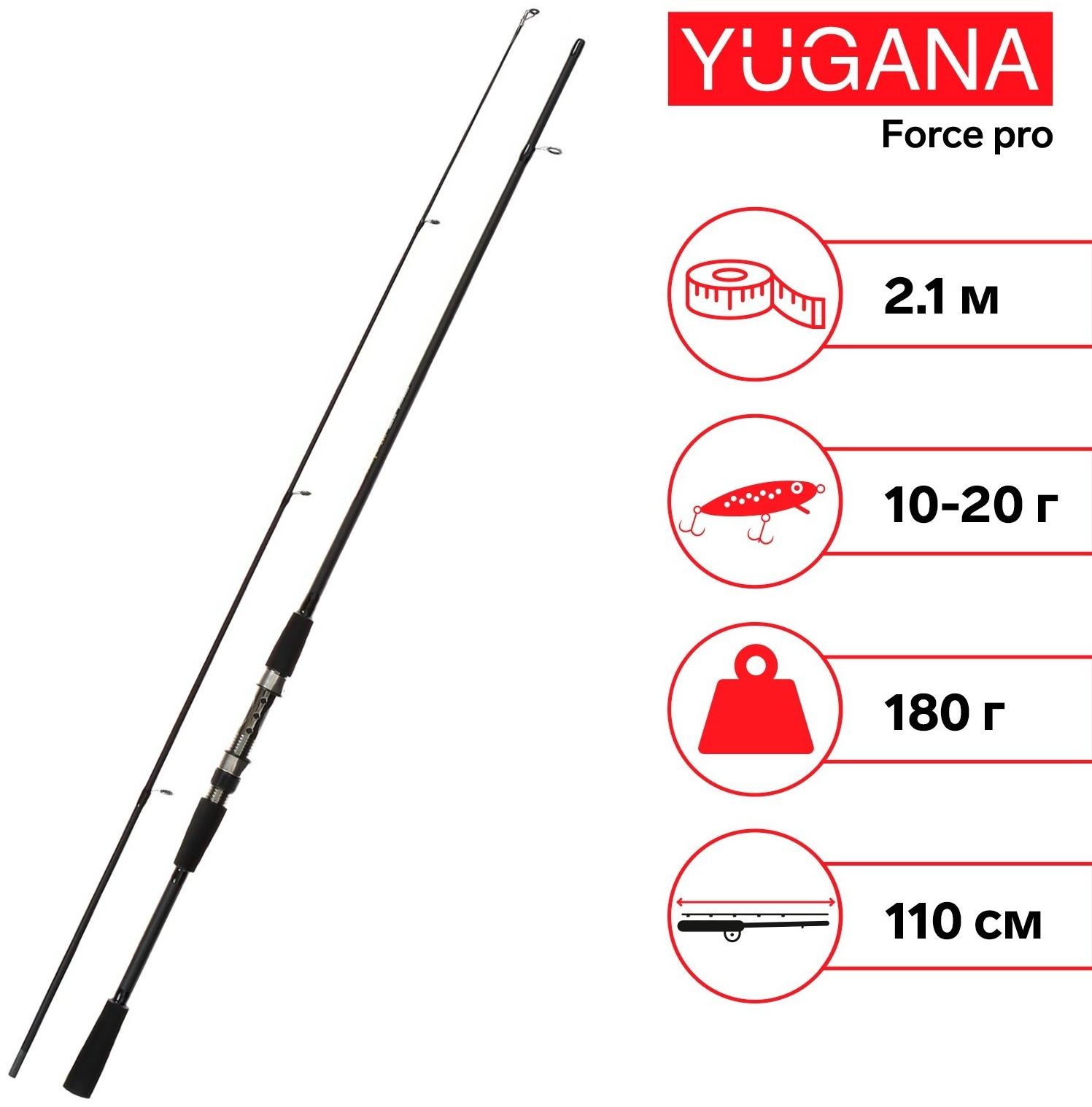 Спиннинг YUGANA Force pro, длина 2.1 м, тест 10-20 г