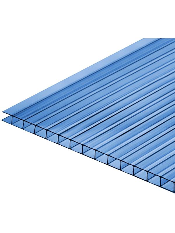 Сотовый поликарбонат, 4 мм, 2.1 × 6 м, УФ, синий