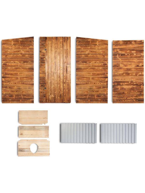 Туалет дачный, деревянный, 202 × 118 × 120 см, 1 и 2 - го сорта, «Эконом»