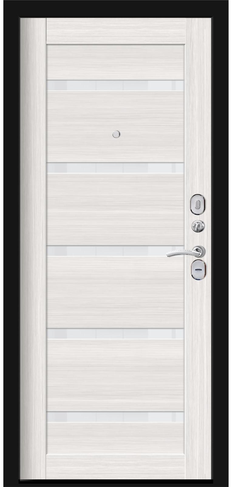 Входная дверь «Хит 6 Nova», 860 × 2050 мм, левая, цвет чёрный шёлк / лиственница белая