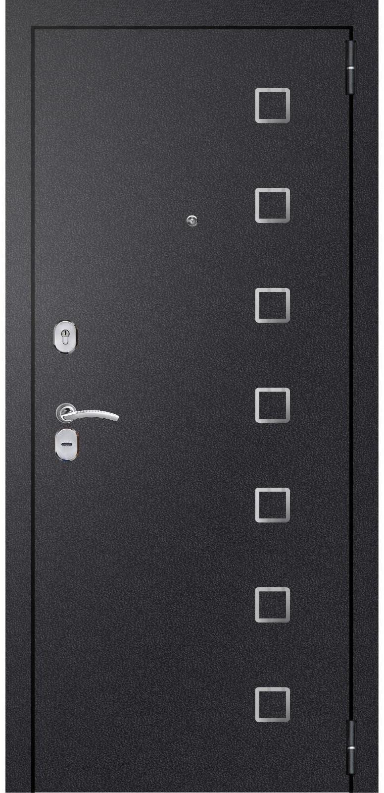 Входная дверь «Хит 6 Nova», 860 × 2050 мм, левая, цвет чёрный шёлк / лиственница белая