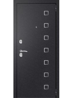 Входная дверь «Хит 6 Nova», 860 × 2050 мм, левая, цвет чёрный шёлк / лиственница белая