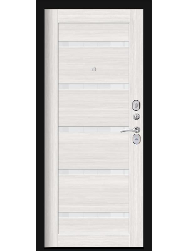 Входная дверь «Хит 6 Nova», 860 × 2050 мм, левая, цвет чёрный шёлк / лиственница белая