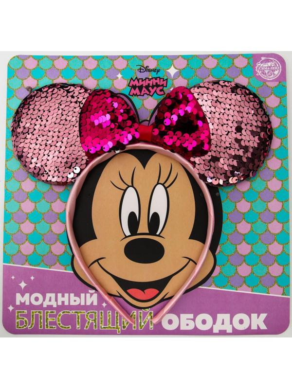 Ободок с паетками Минни Маус, розовый