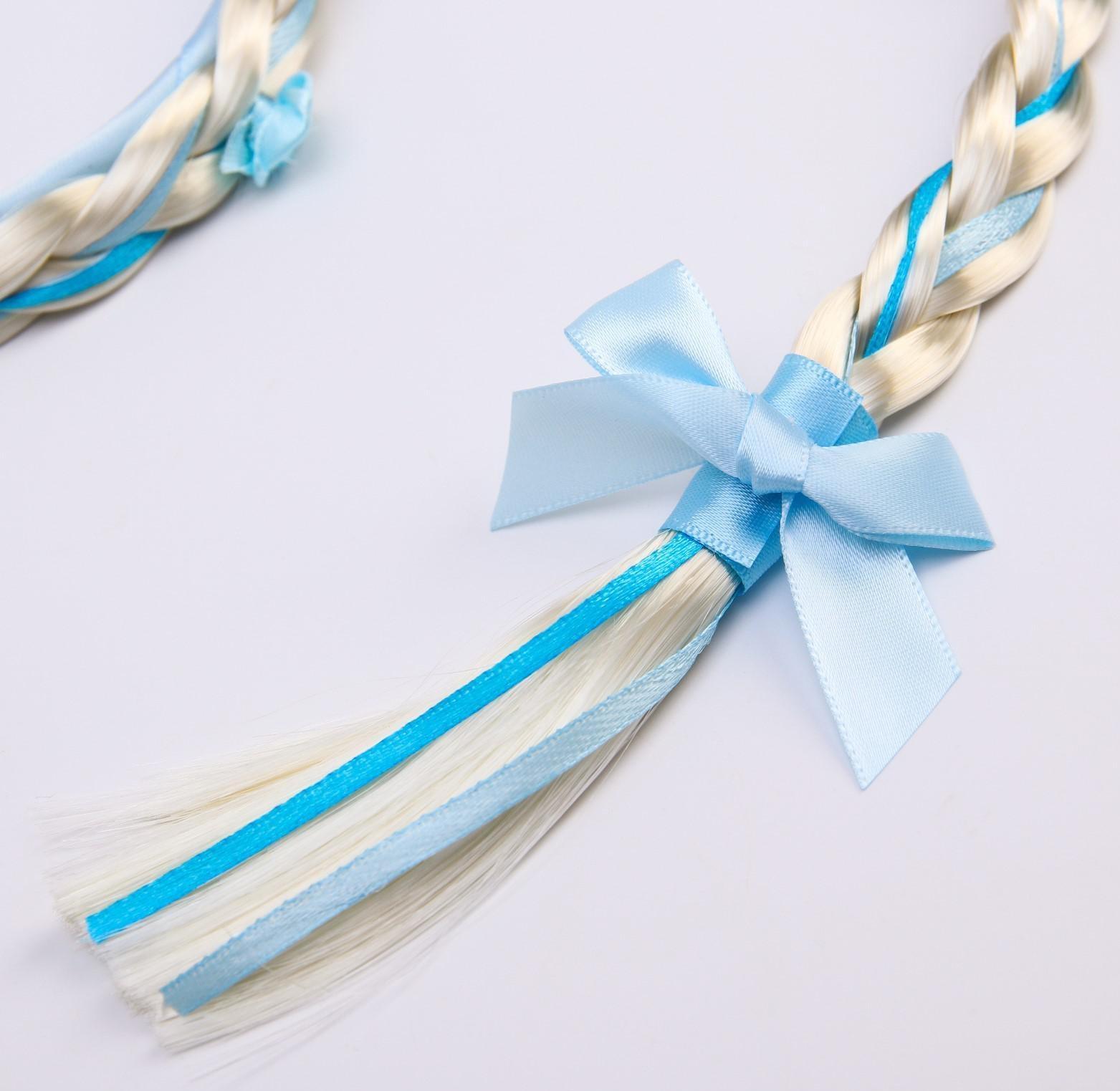 Ободок с косой, голубой