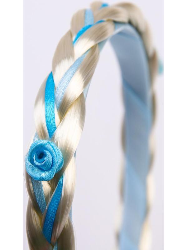 Ободок с косой, голубой