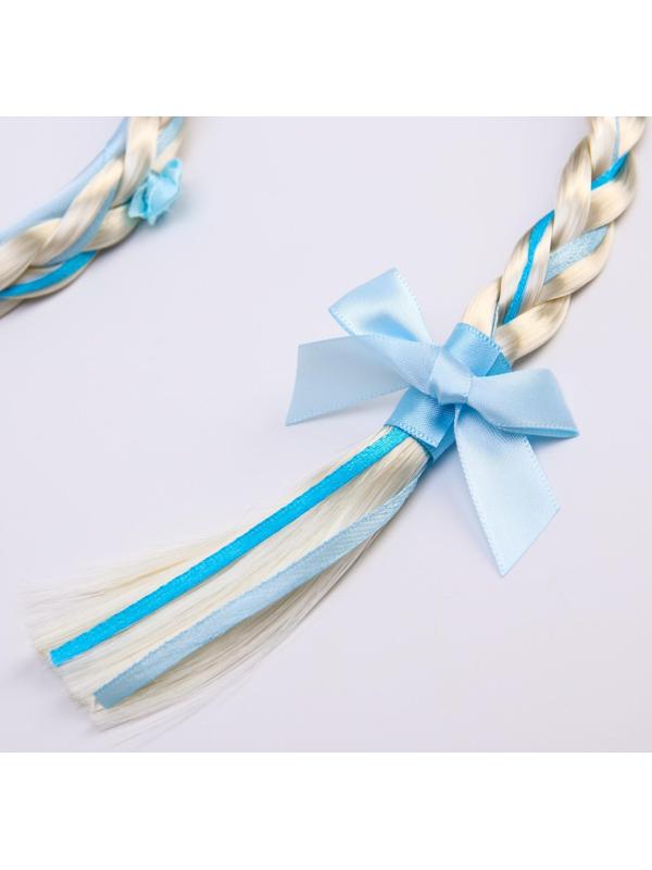 Ободок с косой, голубой