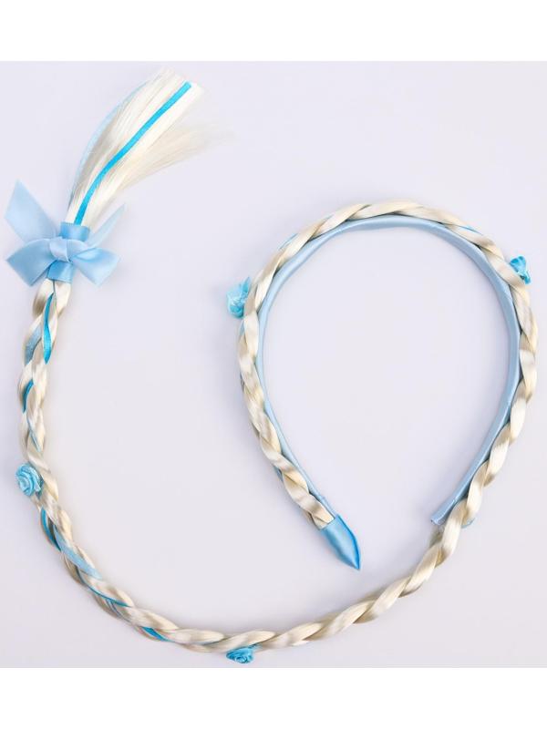 Ободок с косой, голубой
