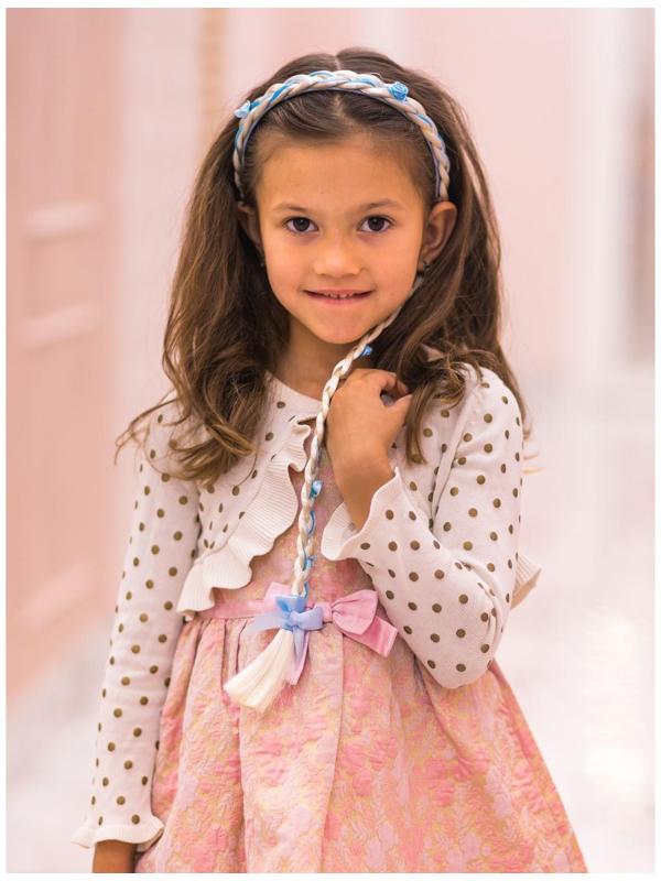 Ободок с косой, голубой