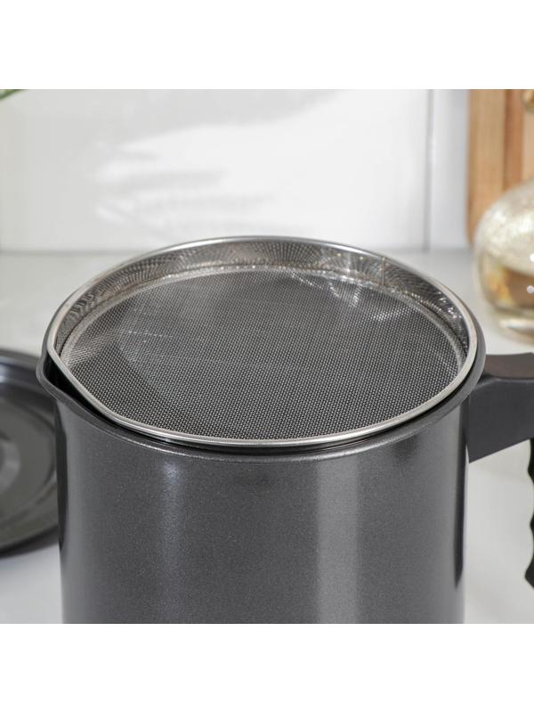 Контейнер для отделения масла и бульона, с ситом 1,7 л, 19×16×17,5 см, антипригарное покрытие