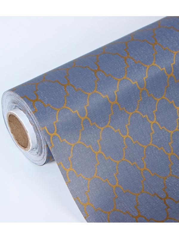 Клеёнка на стол на тканевой основе Доляна «Орнамент», ширина 137 см, рулон 20 м, цвет серый