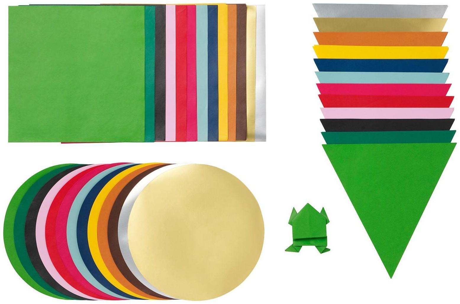 Бумага для оригами ЛУСТИГТ, разные цвета/разные формы