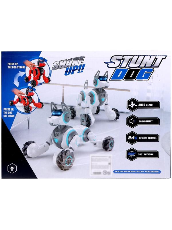 Робот собака Stunt, на пульте управления, интерактивный: звук, свет, на аккумуляторе, чёрный