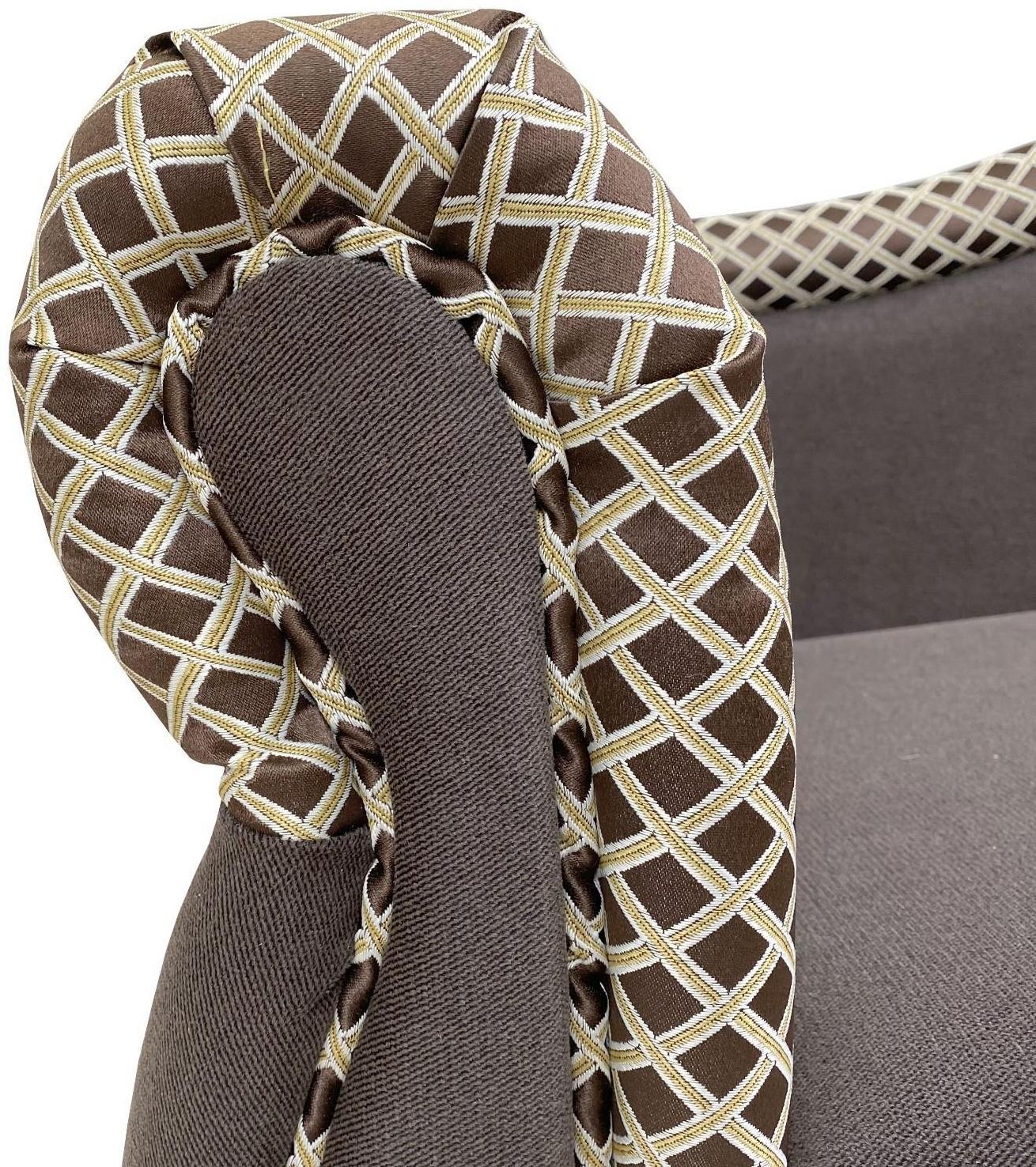 Банкетка со спинкой «Лилия», цвет шегги шоколад / аделина даймонд шоколад